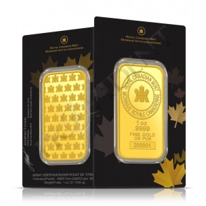 1 Oz Gold bars front and back view